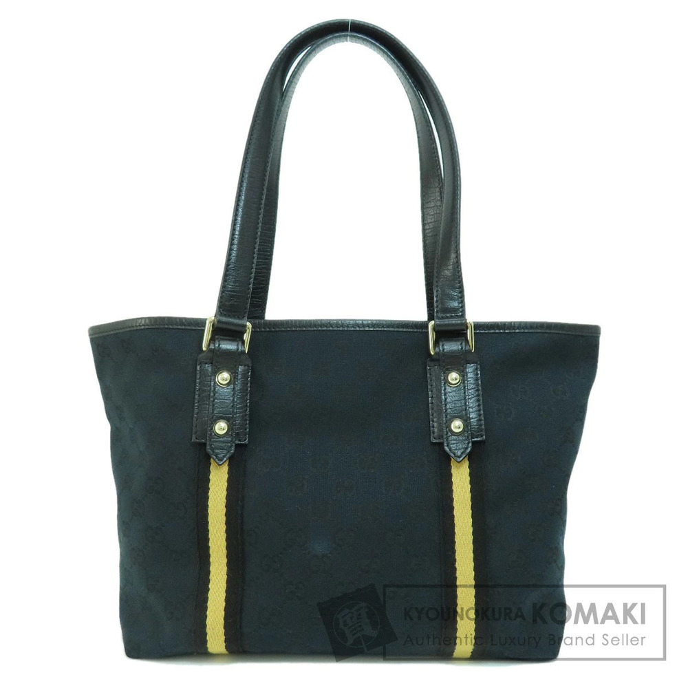 Gucci GG Canvas Sherry Line Tote Bag black